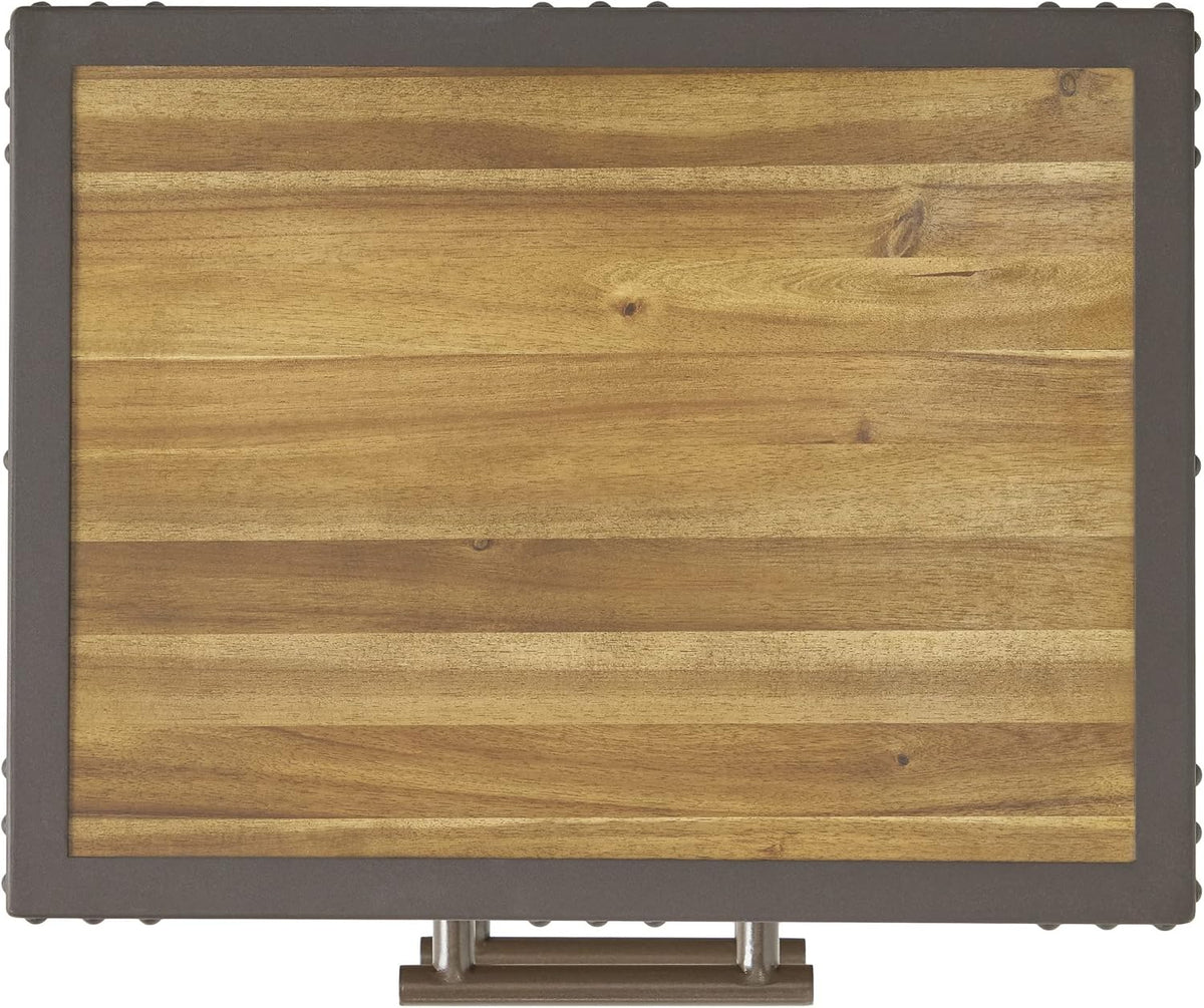 Natural Stained Acacia Wood Two Drawer Night Stand T813919