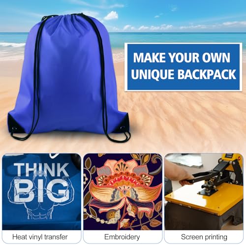 Blue Drawstring Backpack Bags Bulk B29739
