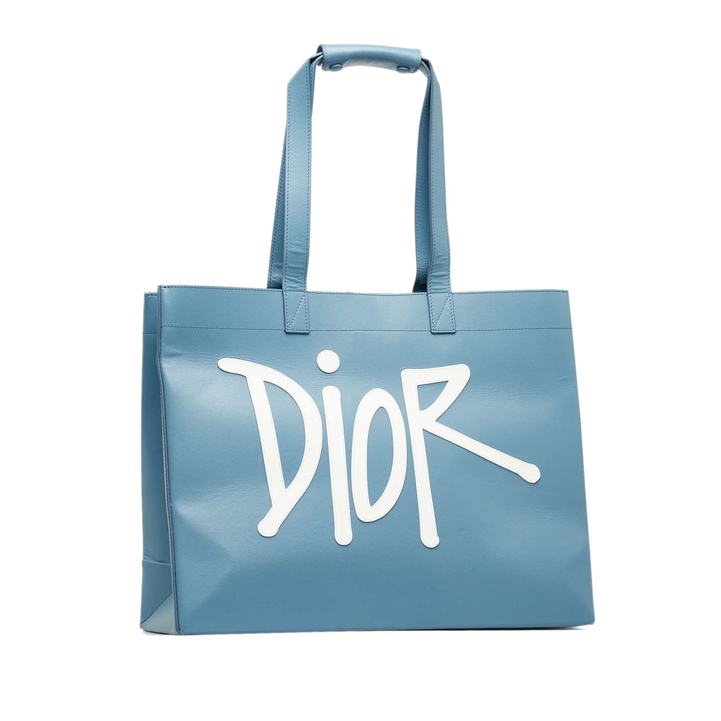 Blue Calf Leather Tote Bag O37321