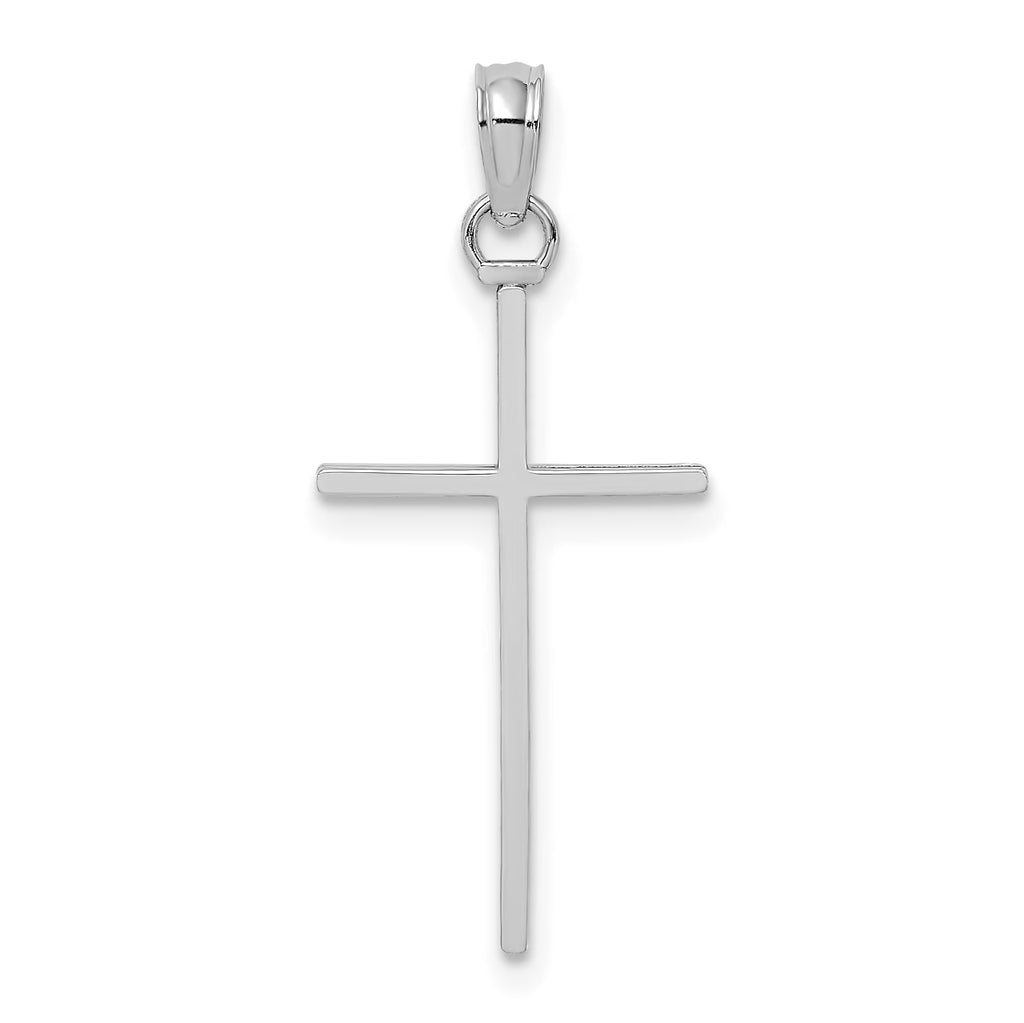 10K White Gold Stick Cross Charm T93591