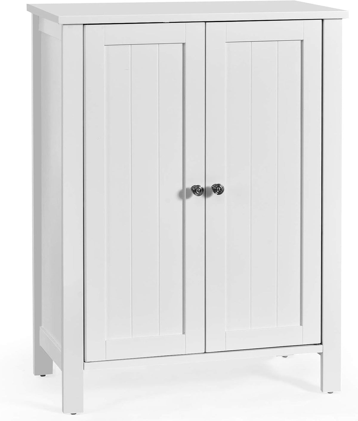 White 3 Tier Bathroom Floor Cabinet with Double Door P61210
