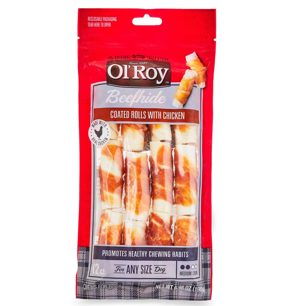 Beefhide Coated Rolls with Chicken For Dogs T600