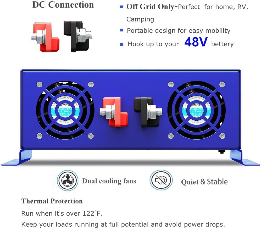 2000 Watt Pure Sine Wave Inverter 24V DC to AC 120V T252454