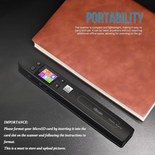 Portable Wireless Color Photo Scanner, 1050DPI, 16GB Card, Built-in Wi-Fi K723