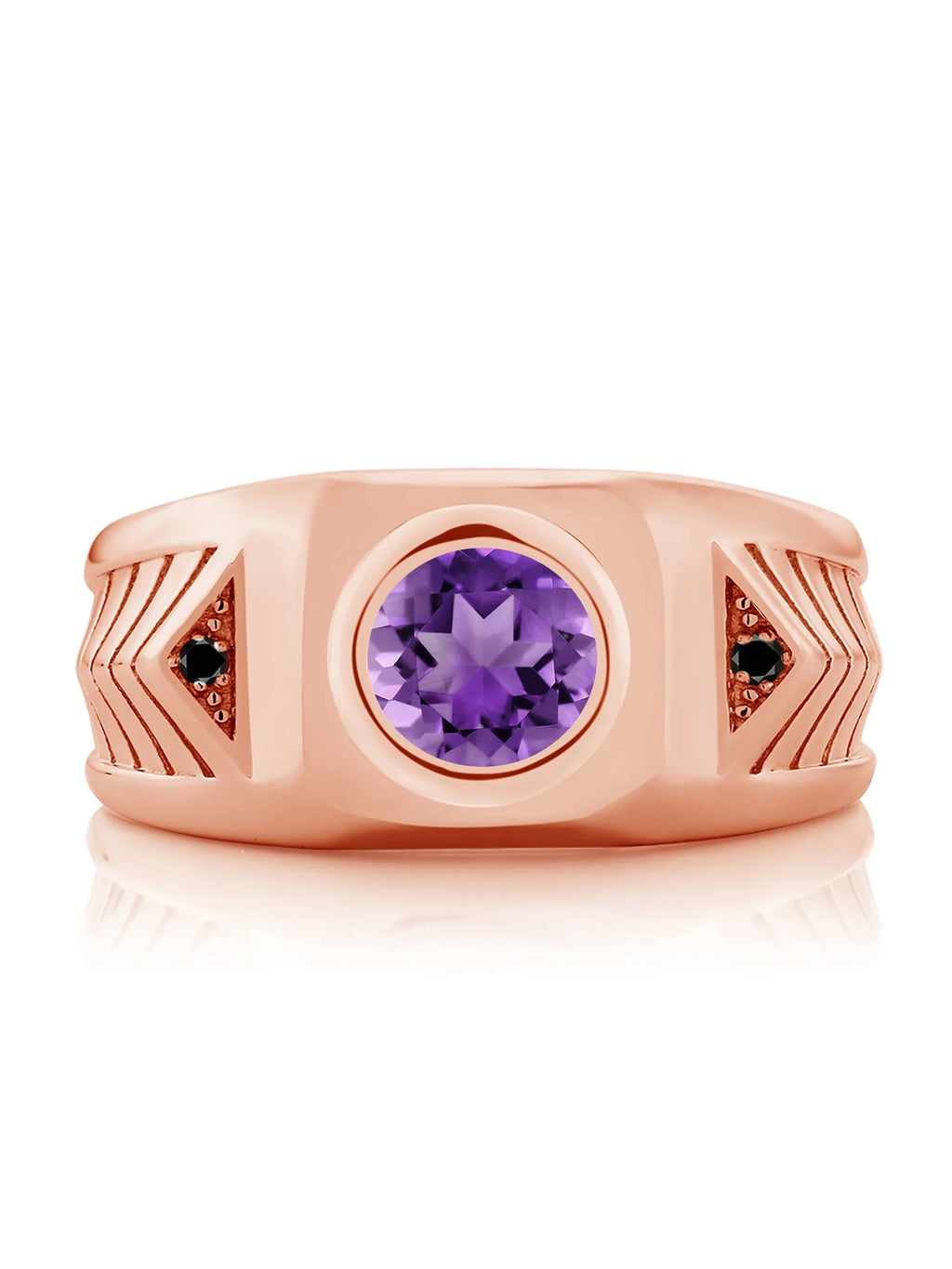 18K Rose Gold Plated Silver Men's Ring V3266