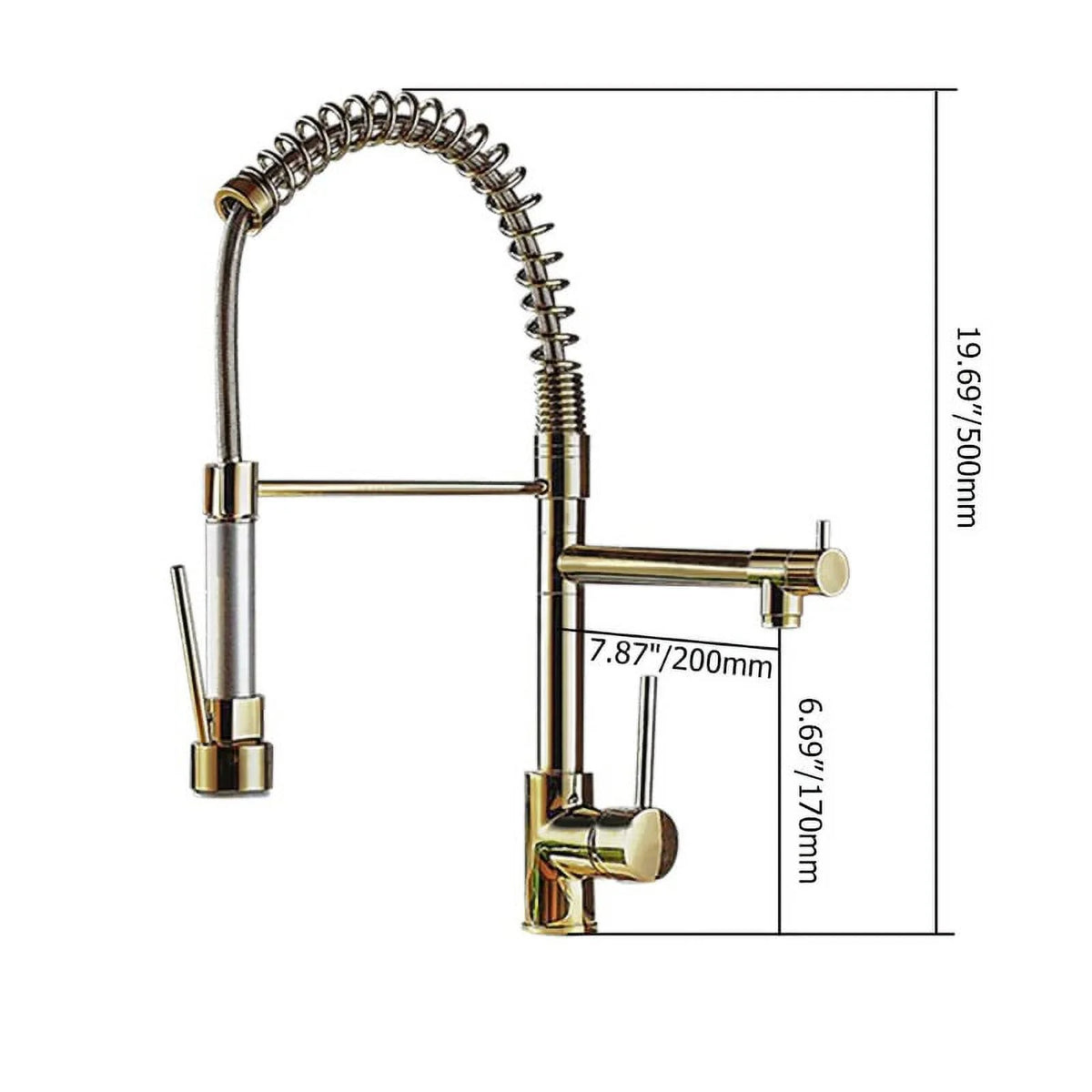 Pull Out Sprayer Kitchen Faucet Solid Brass H5468
