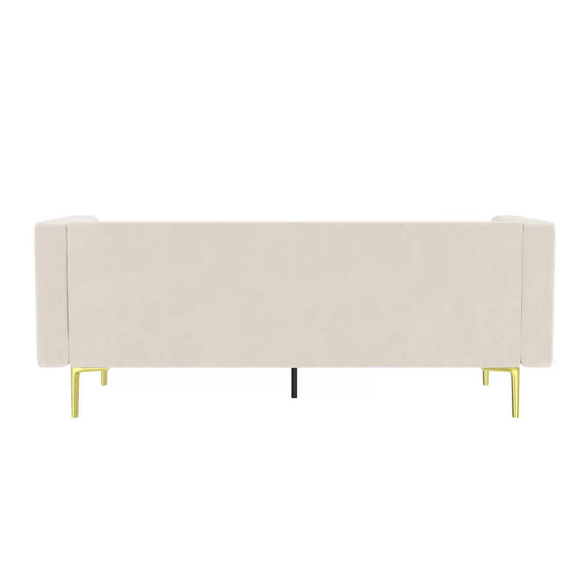 Ivory Velvet Sofa with Gold Finish Metal Legs D525
