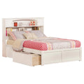 White Hardwood Storage Platform Bed V690757