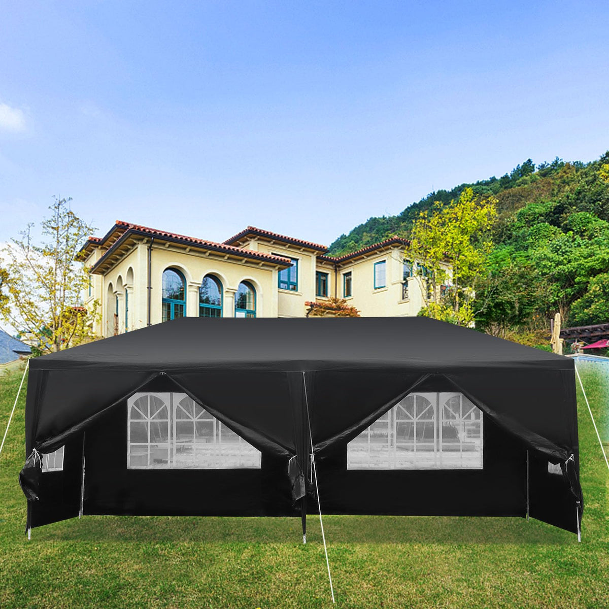 10'x20' Waterproof Outdoor Party Tent with 4 Removable Sidewall and 2 Door J161