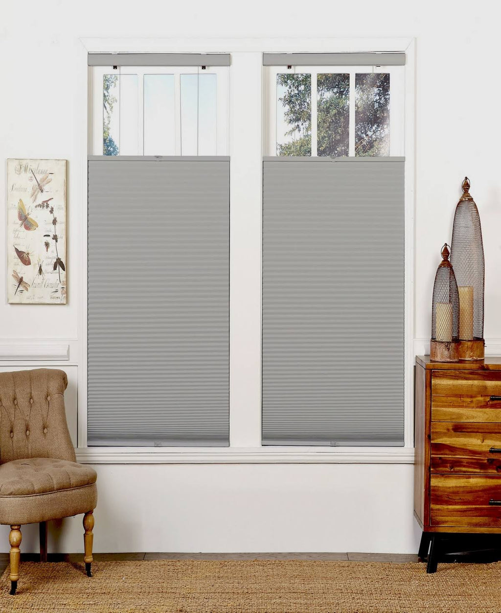 White Top Down Bottom Up Cordless Shade U657908