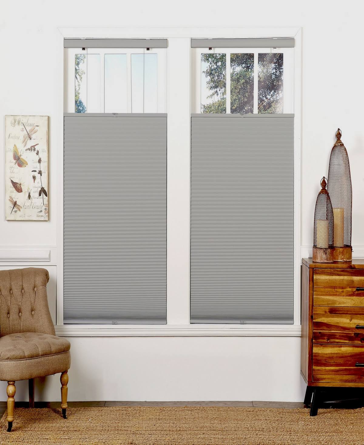 White Top Down Bottom Up Cordless Shade U657908