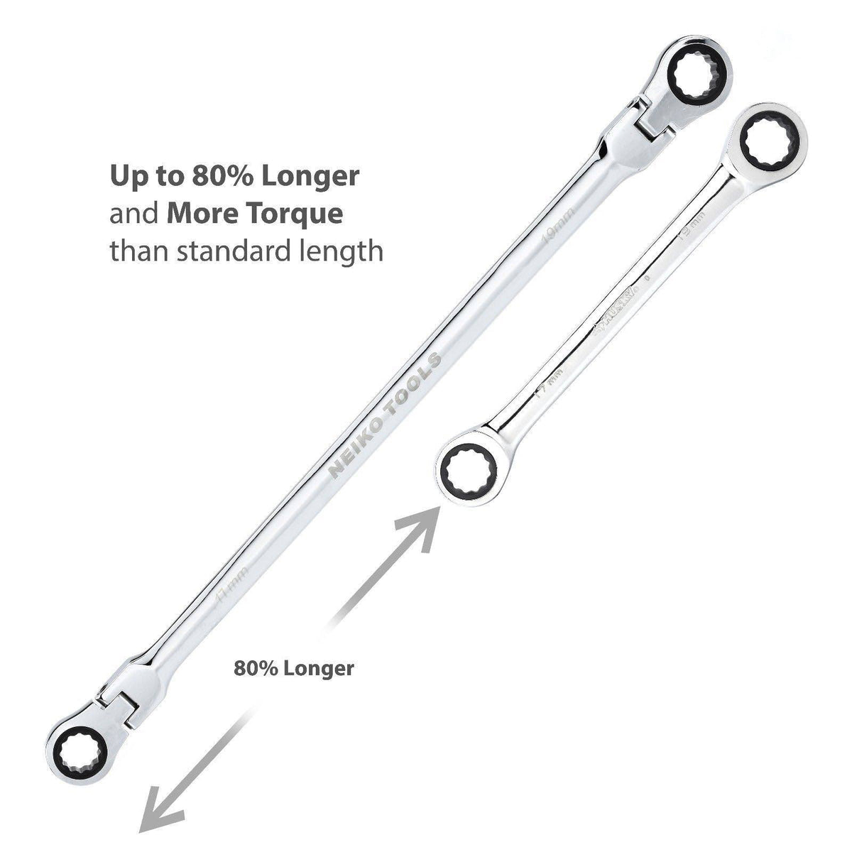 5 PC Metric Flexible Head Ratcheting Wrench Set Q4913