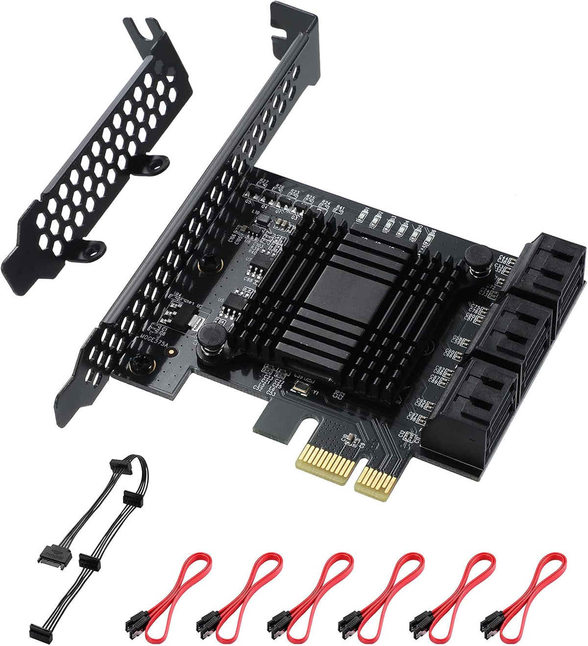 6 Port PCIe SATA 3.0 Card with 6 SATA Cables and Low Profile Bracket I8313