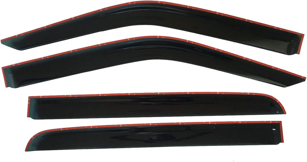 Dark Tinted Tape-On Side Window Vent Visor Deflectors Rain Guards Pack of 2 A8020