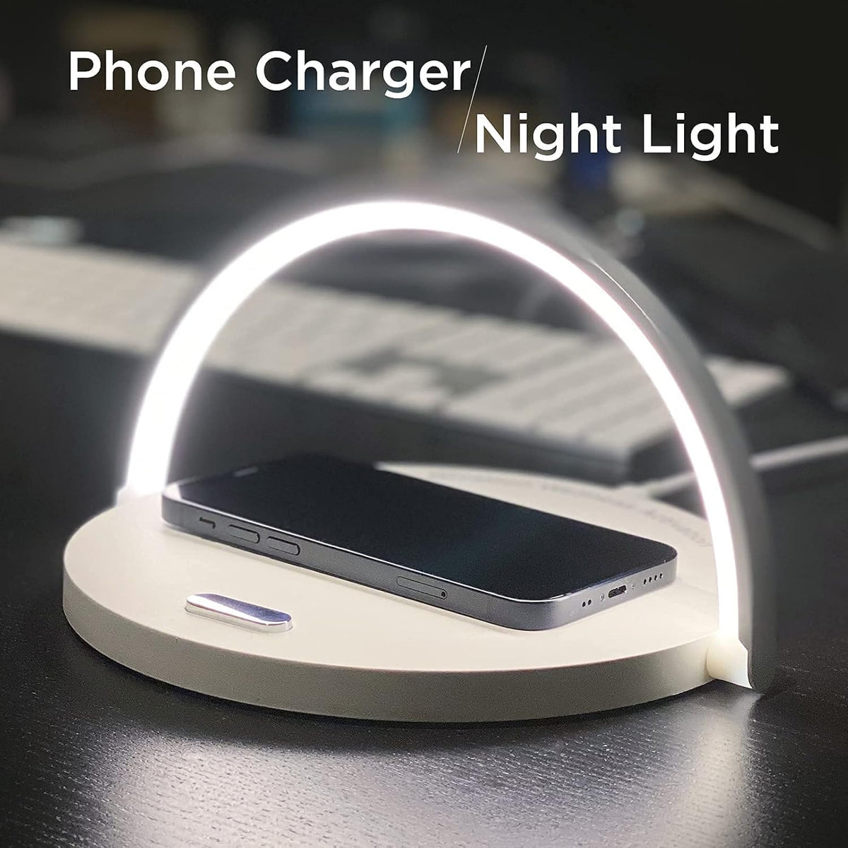 TiO2 Multifunctional Desk Lamp with Wireless Charger, Modern LED Lamp V626589
