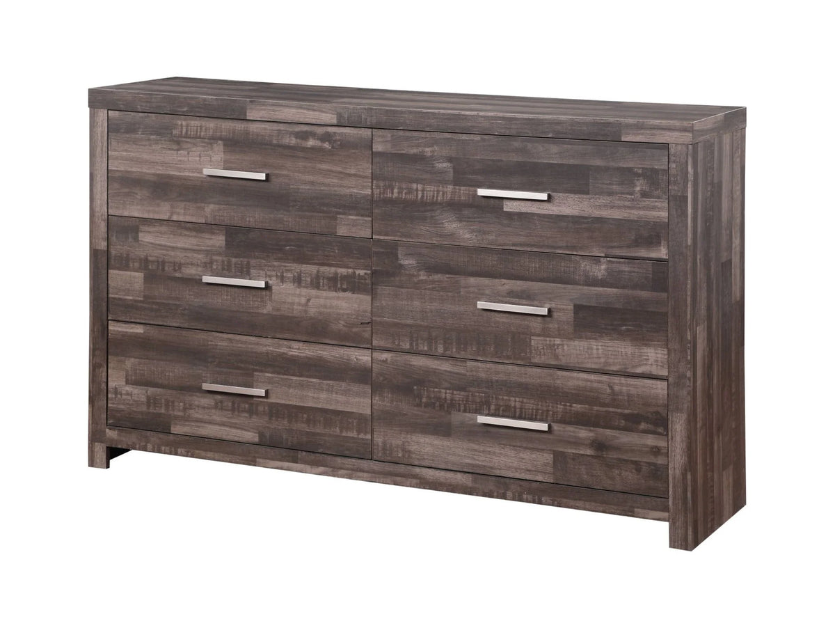 Dark Oak Solid Wood Six Drawers Double Dresser I2562