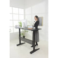 55" Black Metal and Wood Adjustable Desk J985308