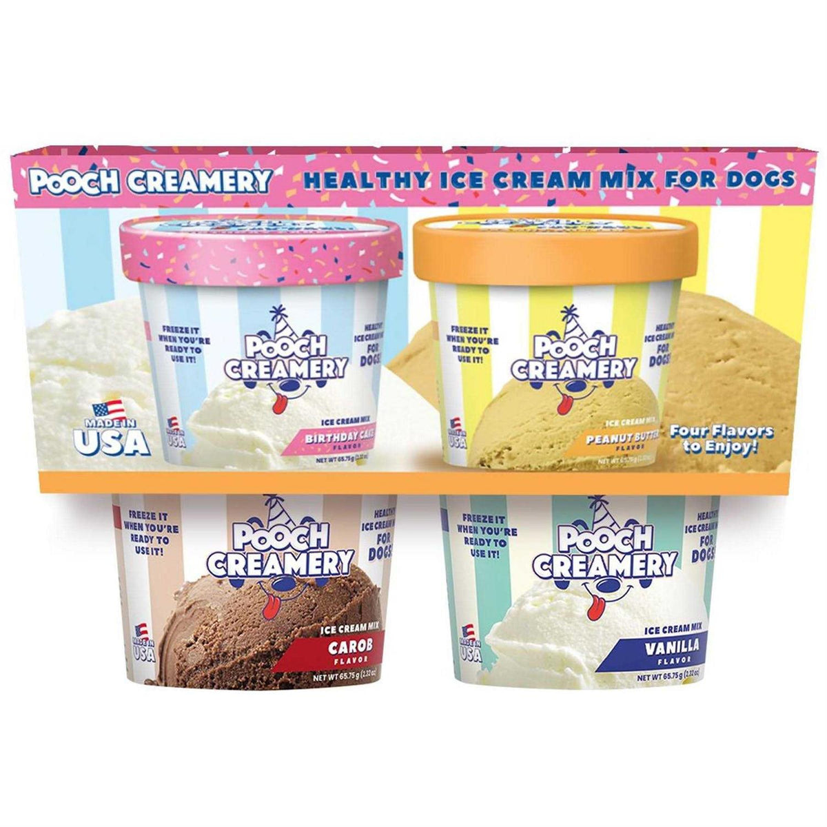 Peanut Butter Carob Flavor Ice Cream Mix Dog Treats I29822