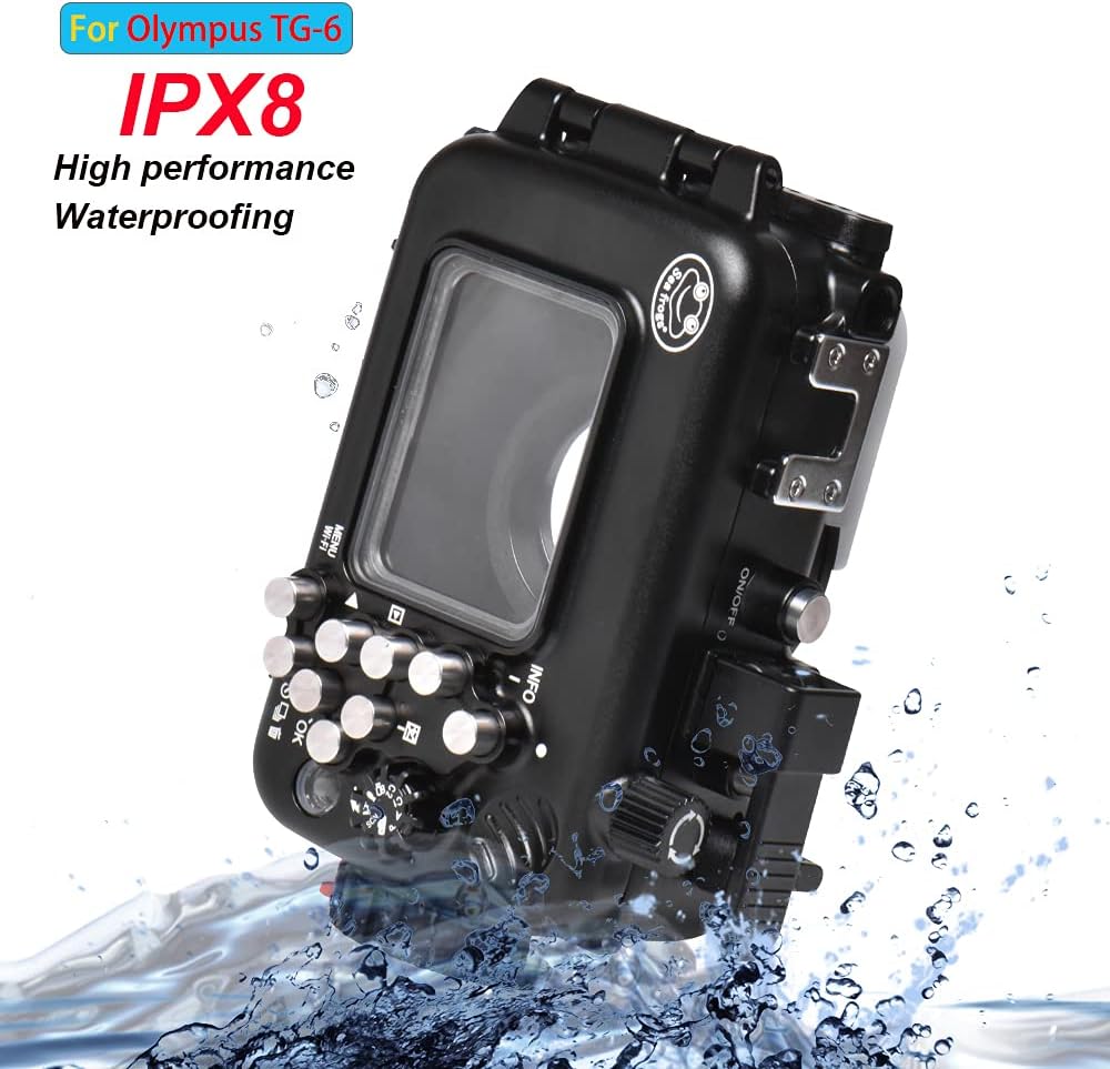 Black Aluminum Underwater Housing for Olympus TG-6 H987