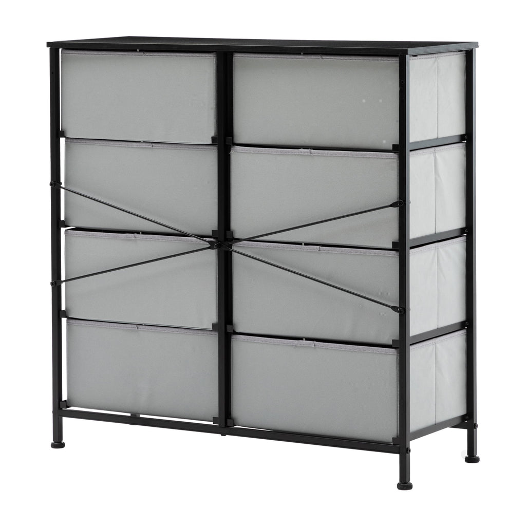 Black 8 Drawer Fabric Dresser C22638