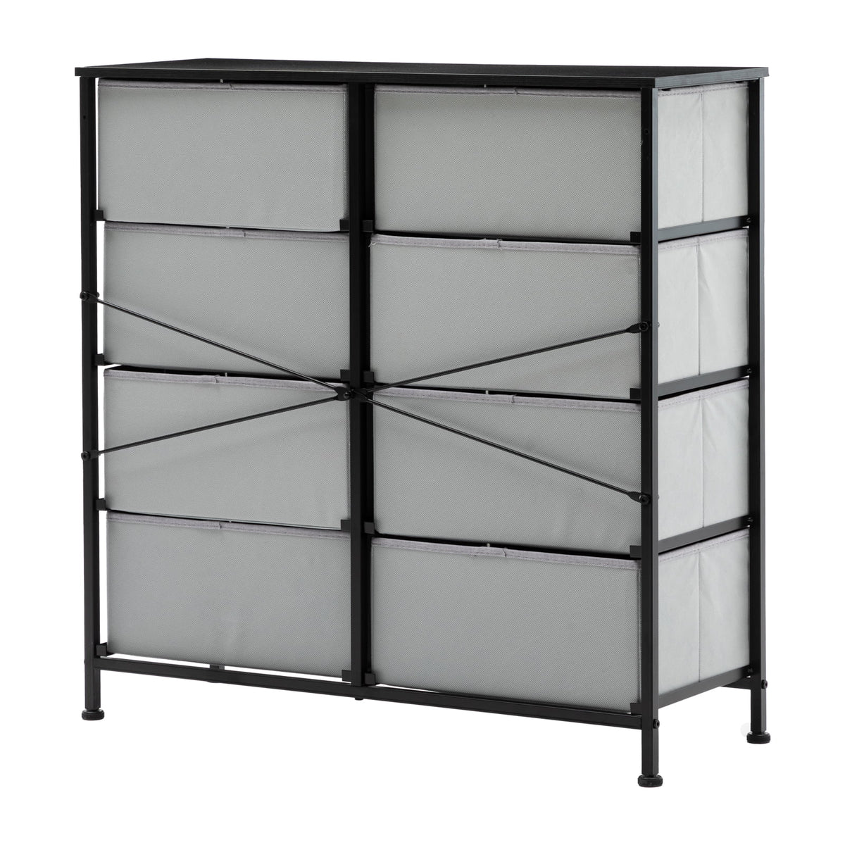 Black 8 Drawer Fabric Dresser C22638