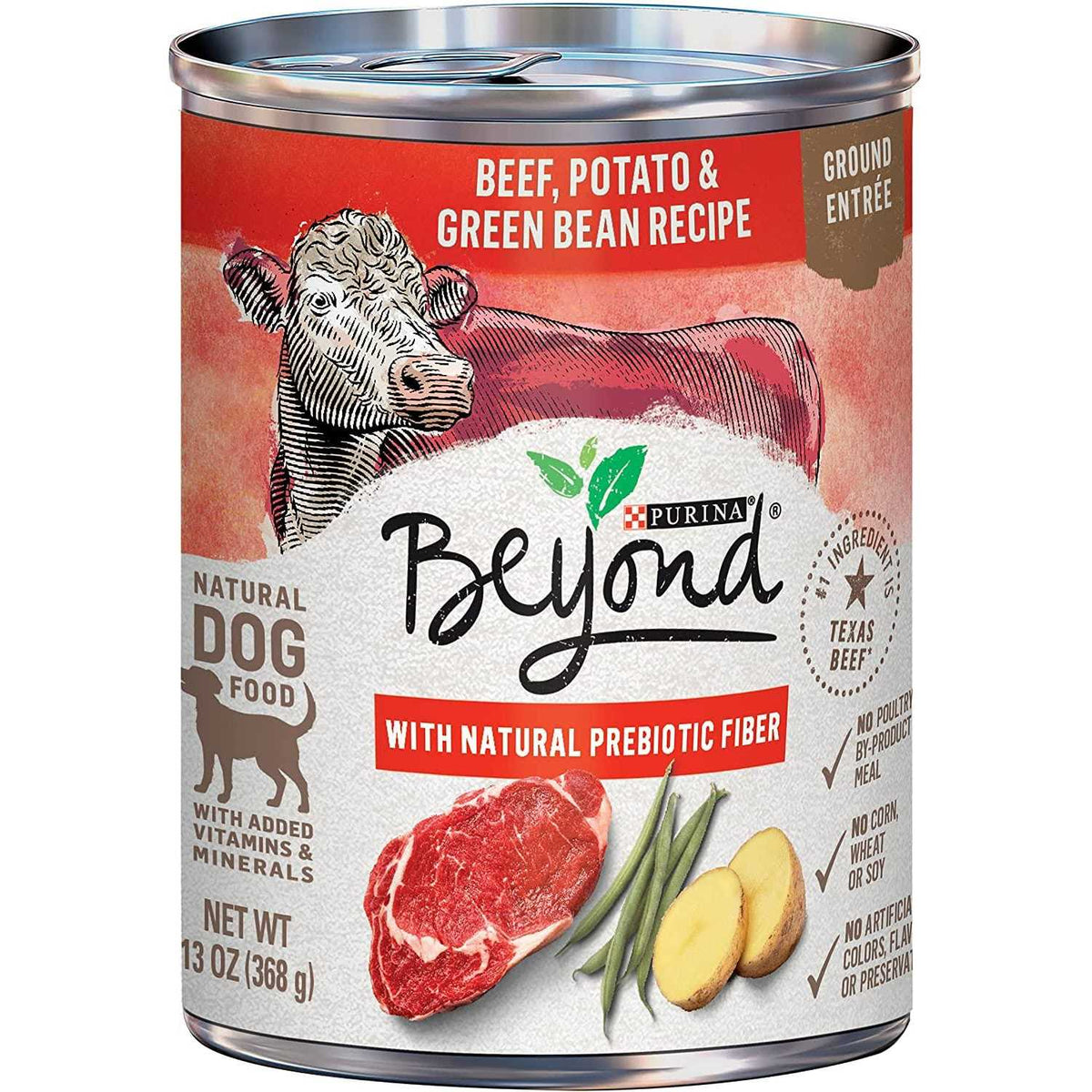 Grain Free Beef Potato & Green Bean Recipe Ground Entree Wet Dog Food 13 Ounce M5952