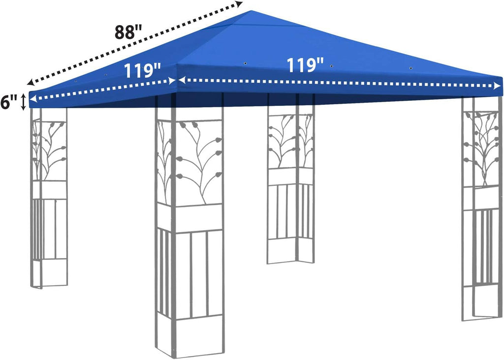 10'x10' Single Tier Blue Polyester Gazebo Canopy Top T801989