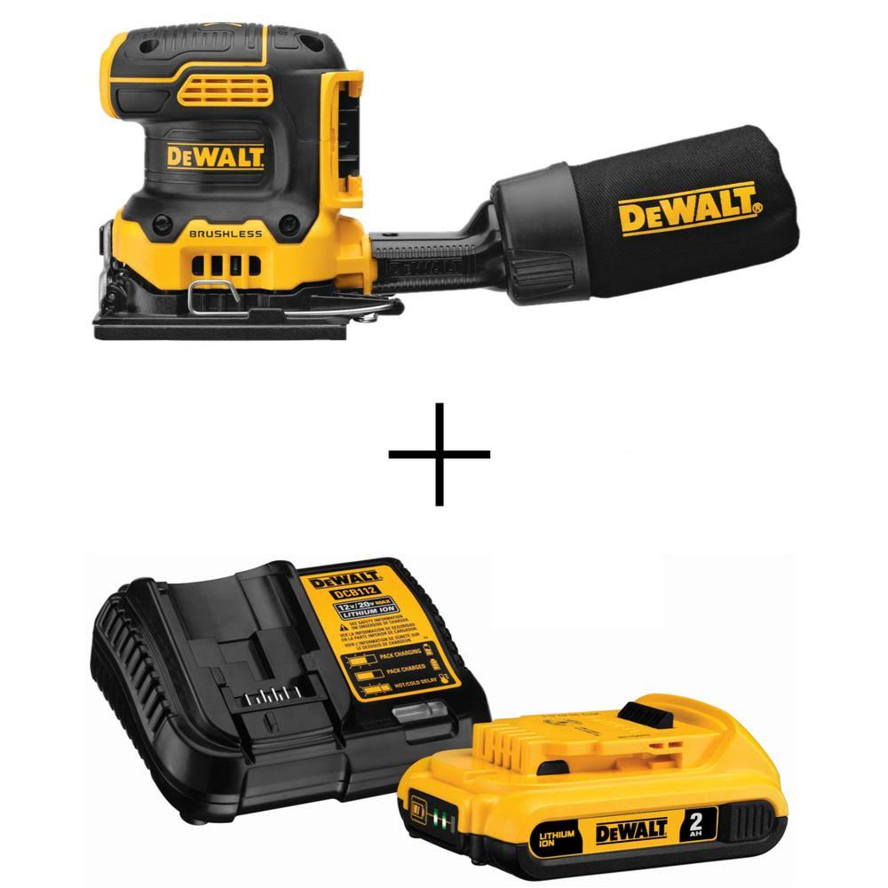 Cordless Brushless 1/4 Sheet Variable Speed Sander with 2 Ah Li-ion Battery and Charger G530