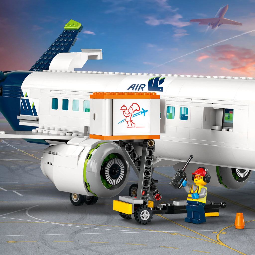 Airplane Building Toy Set with Passenger Bus and Minifigures N7183