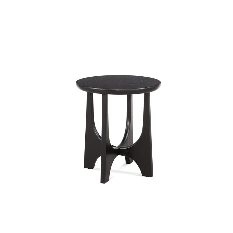 Black Wood Round End Table H38072