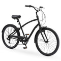 Matte Black 26" 7-Speed Hybrid Cruiser Bicycle R848251