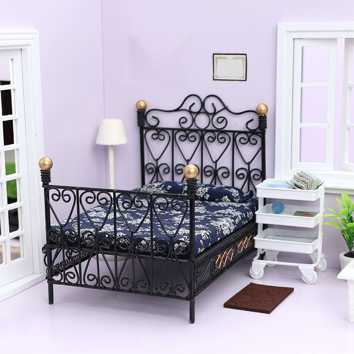Metal Dollhouse Double Bed T6425