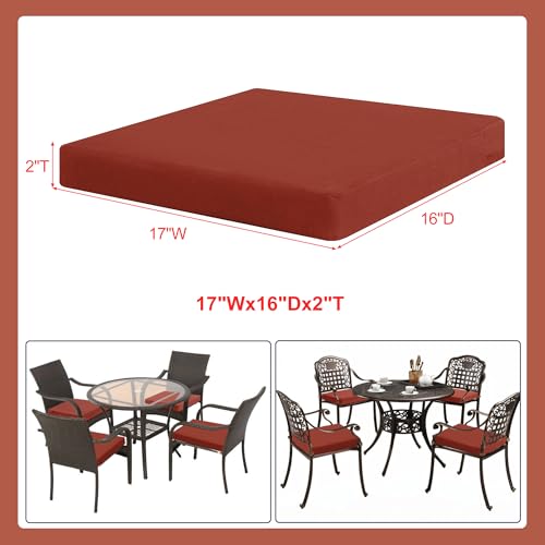 Outdoor Chair Cushion Set of 4 Rainproof Color Fade Resistant 19 x 19 x 2 in Square Z70683