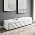 White Faux Leather Tufted Bench M332214