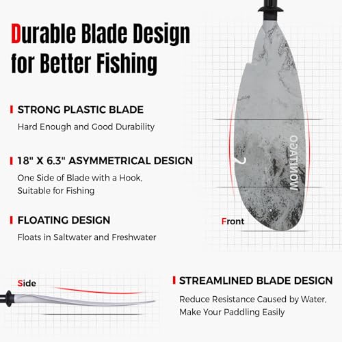 Carbon Fiber Shaft Plastic Blade Adjustable Kayak Paddles L6359