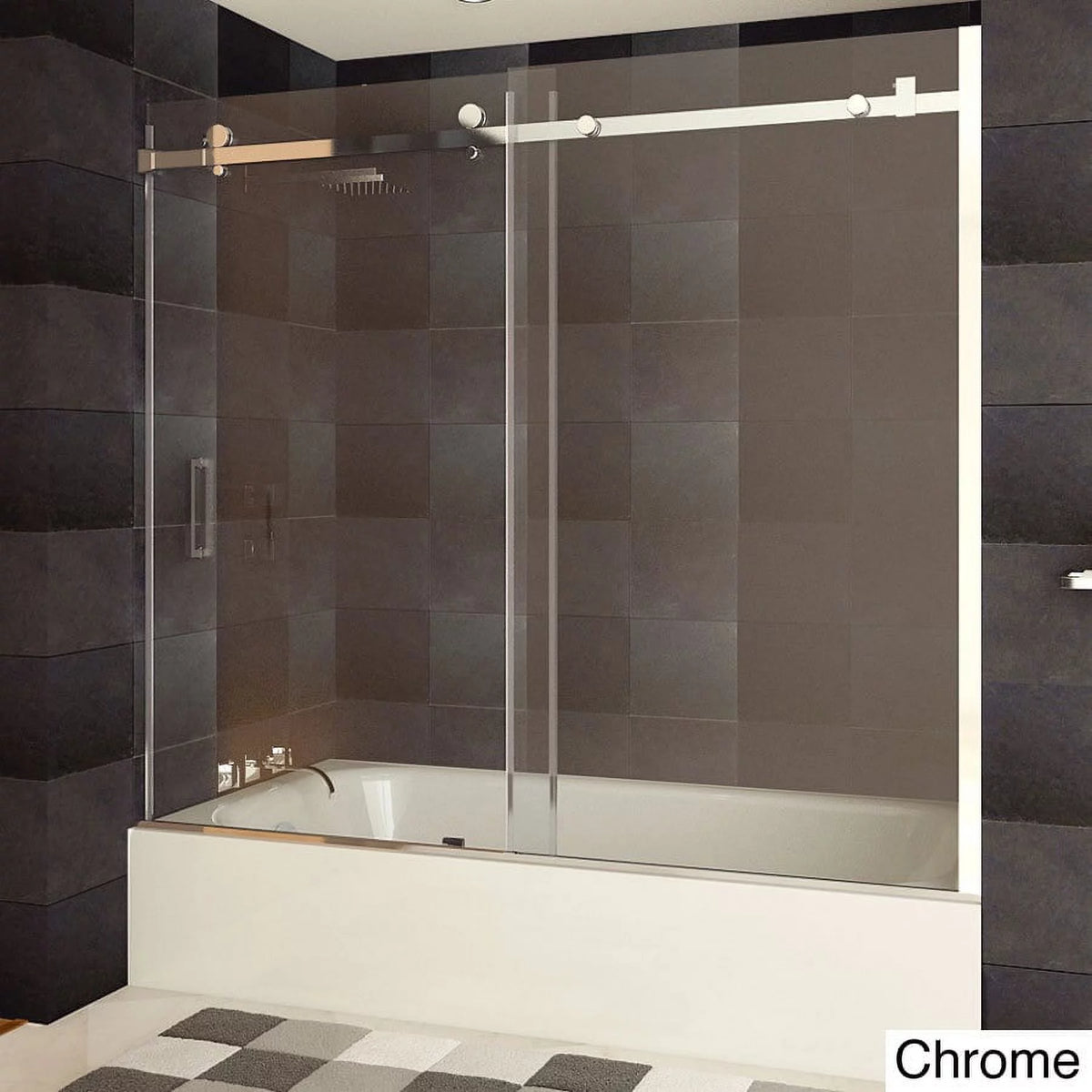 Bathtub Doors, Semi-frameless, Chrome Finish A966
