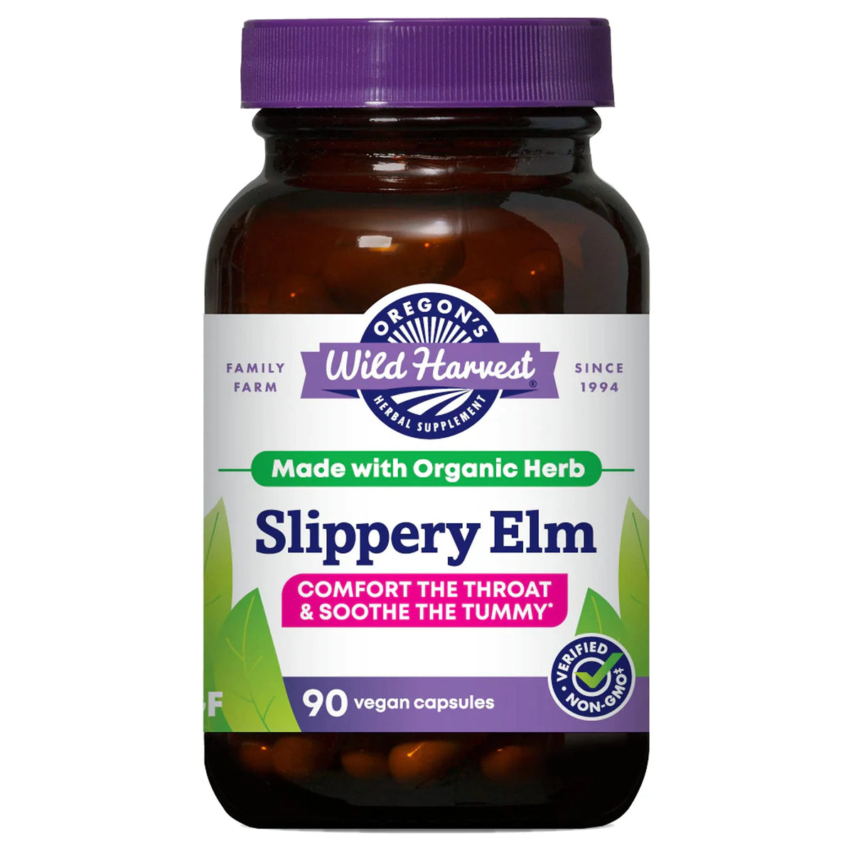 Organic Slippery Elm Capsules 90 Count H13906