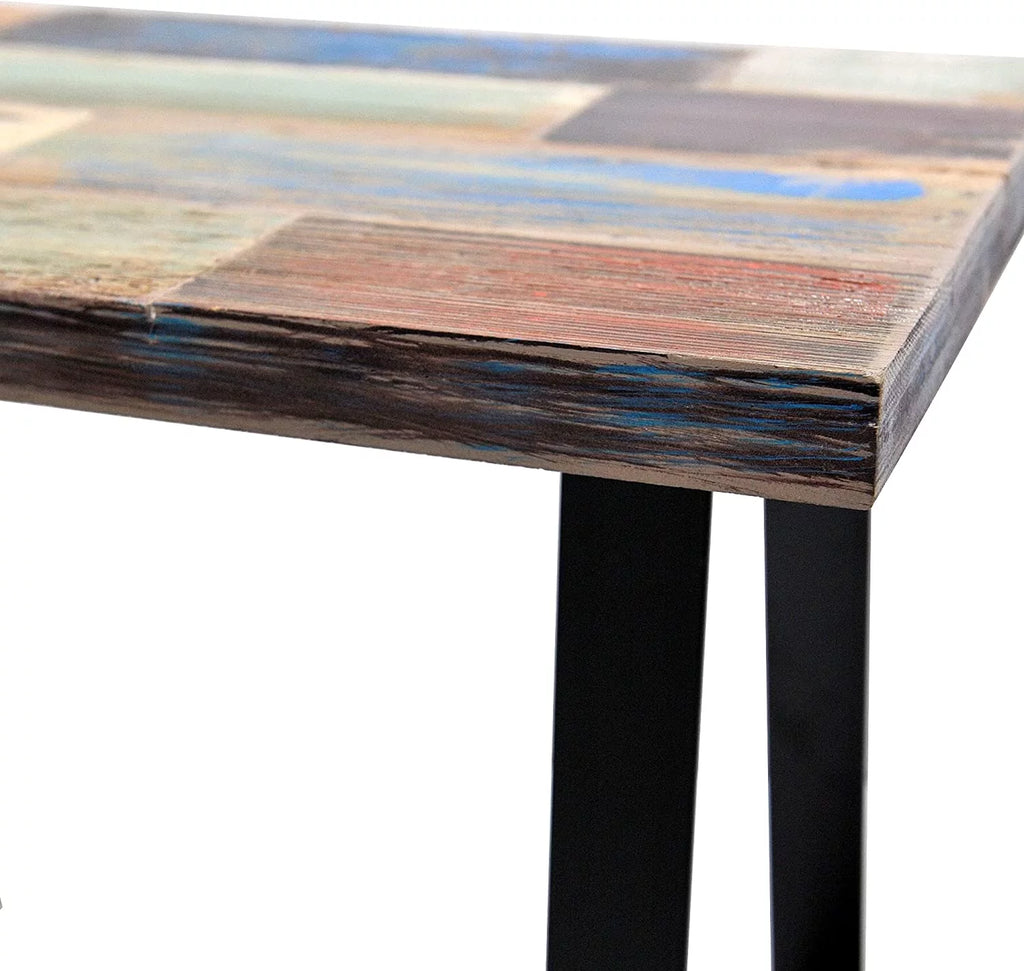 Reclaimed Wood End Table with Iron Legs A184101