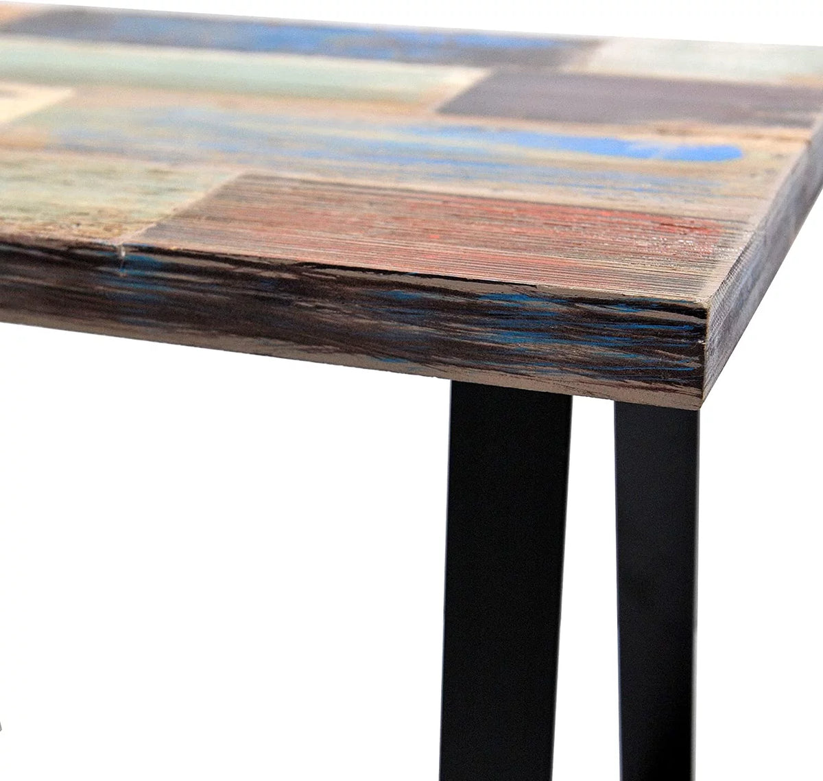 Reclaimed Wood End Table with Iron Legs A184101