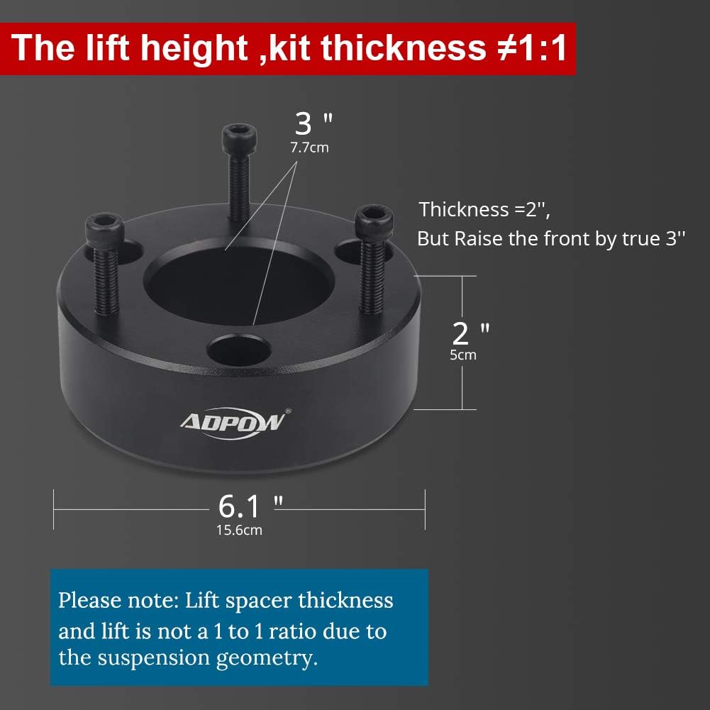 3" Front Leveling Lift Kit Chevy GMC Silverado 1500 Sierra 1500 2007-2019 2WD/4WD Pickup Pack of 2 U29955