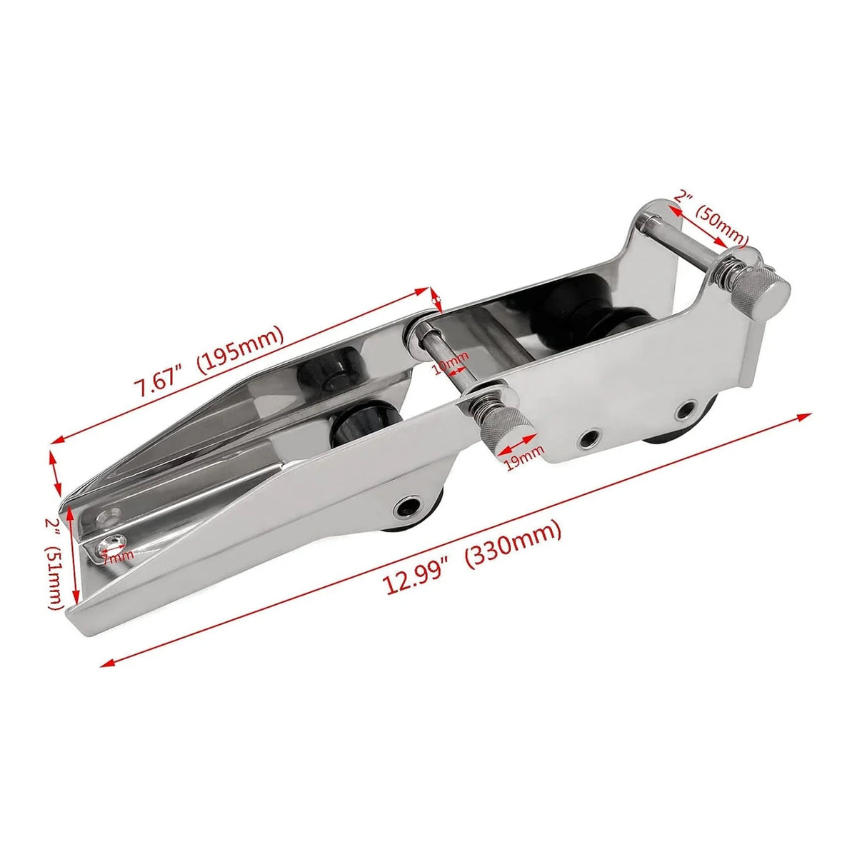 316 Stainless Steel 330mm Hinged Bow Anchor Roller C332