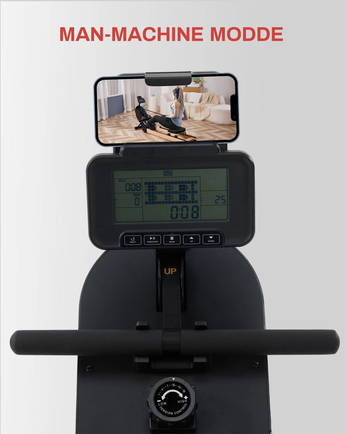 Wooden Magnetic Rower Machine with 16 Levels of Resistance S2803