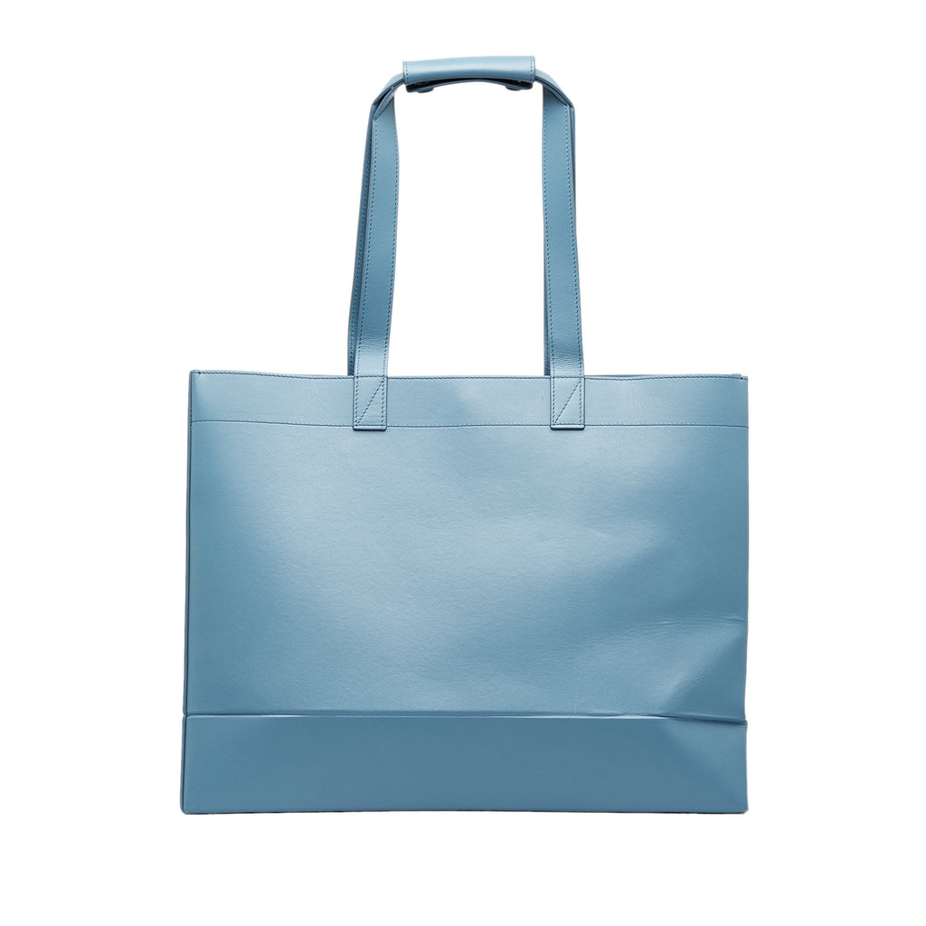 Blue Calf Leather Tote Bag O37321
