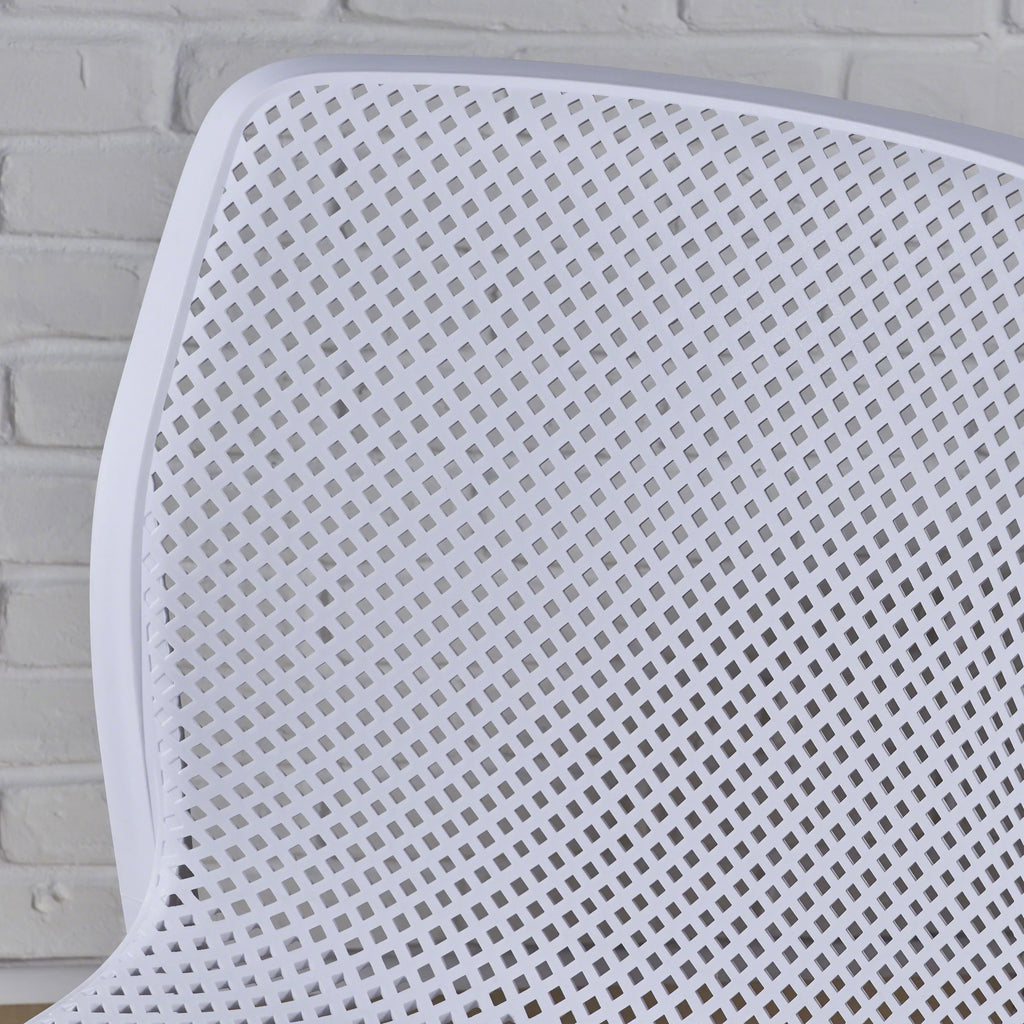White Plastic Stacking Dining Chairs, Set of 2 K500