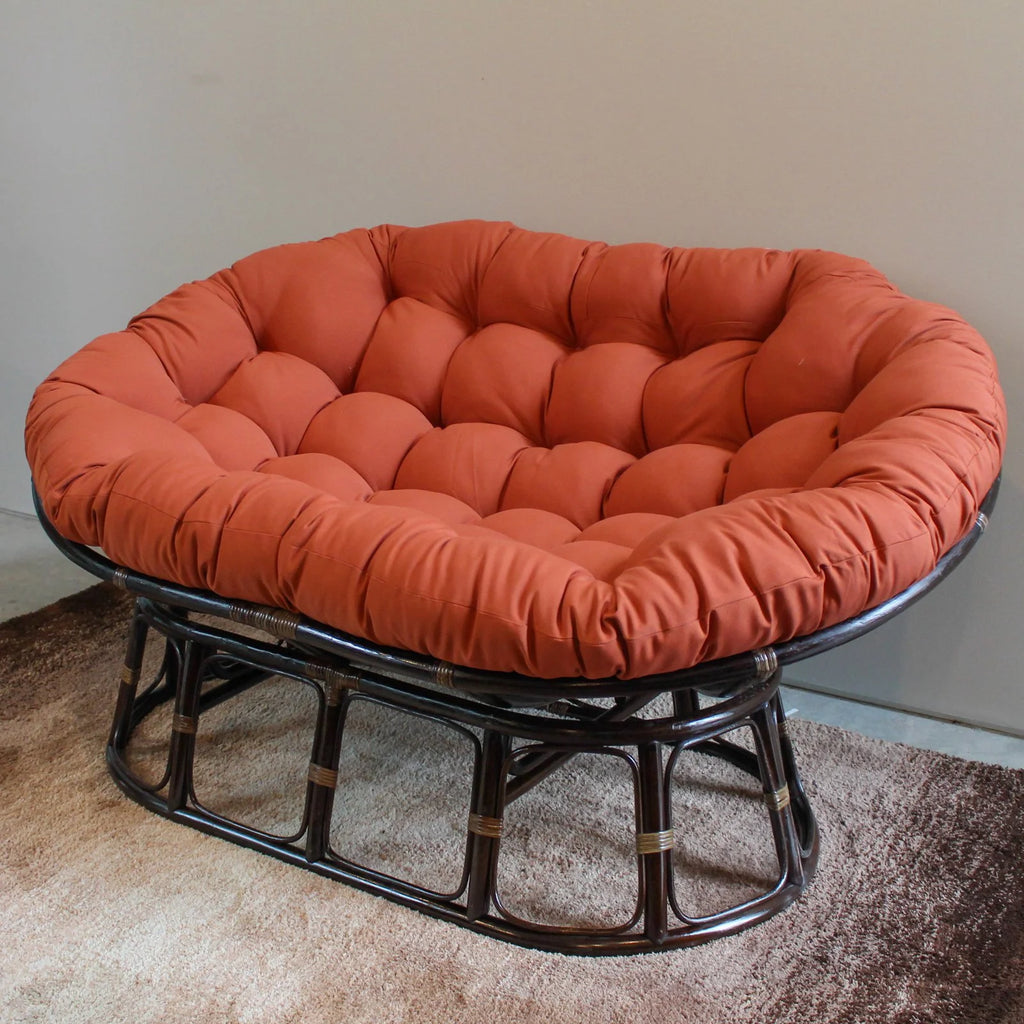 Rattan Double Papasan Chair with Twill Cushion M468