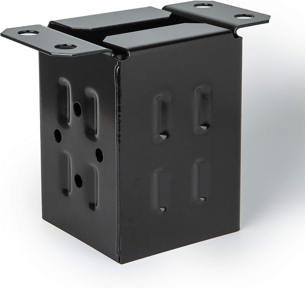 4 Pack Black Steel Fence Post Base Brackets for 4x4 Wood Y709