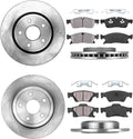 Premium OE 5 Lug Rotors + Ceramic Brake Pads + Clips G9965
