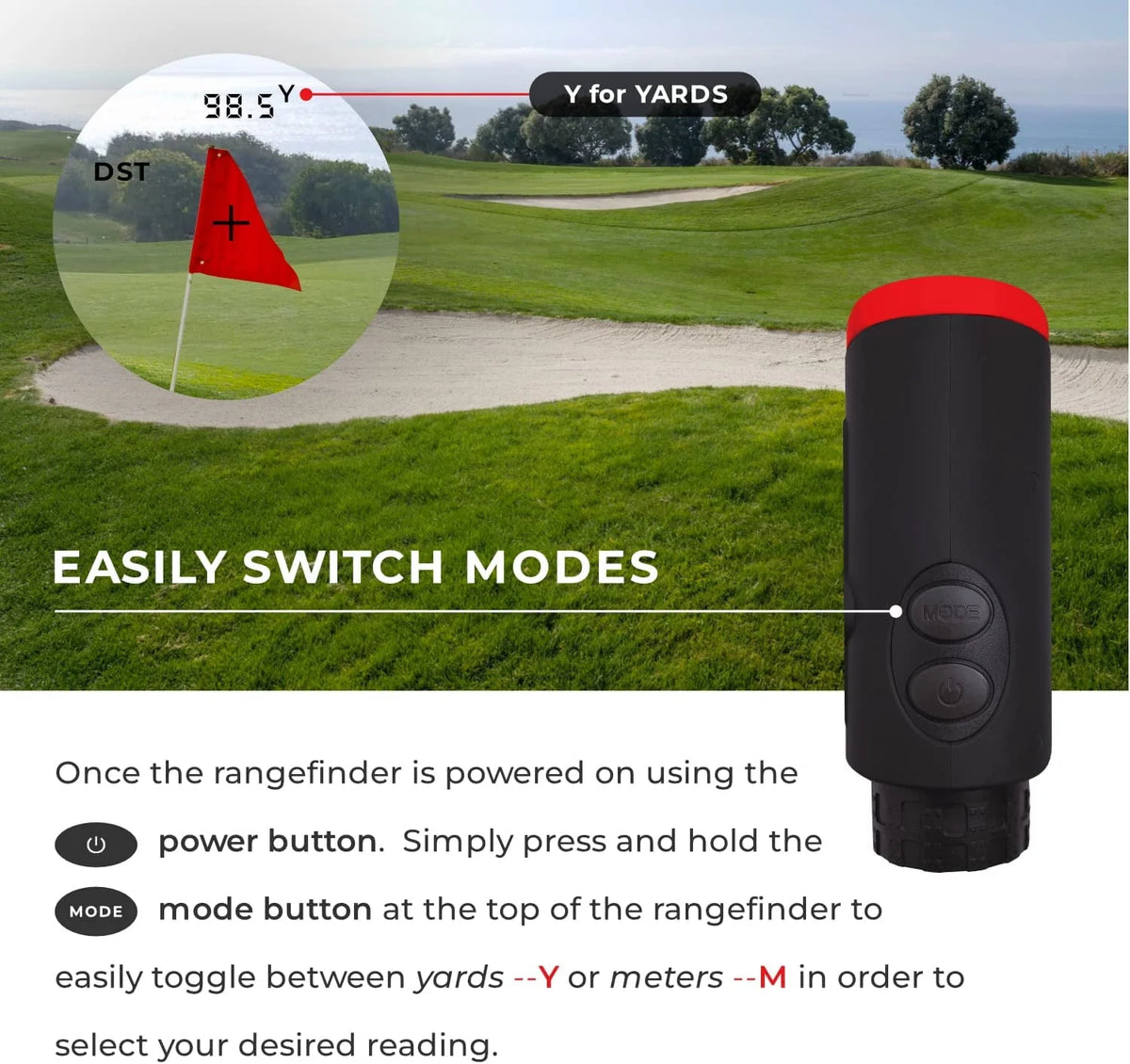 800 Yards 6X Magnification Laser Golf Rangefinder with Slope Z380355