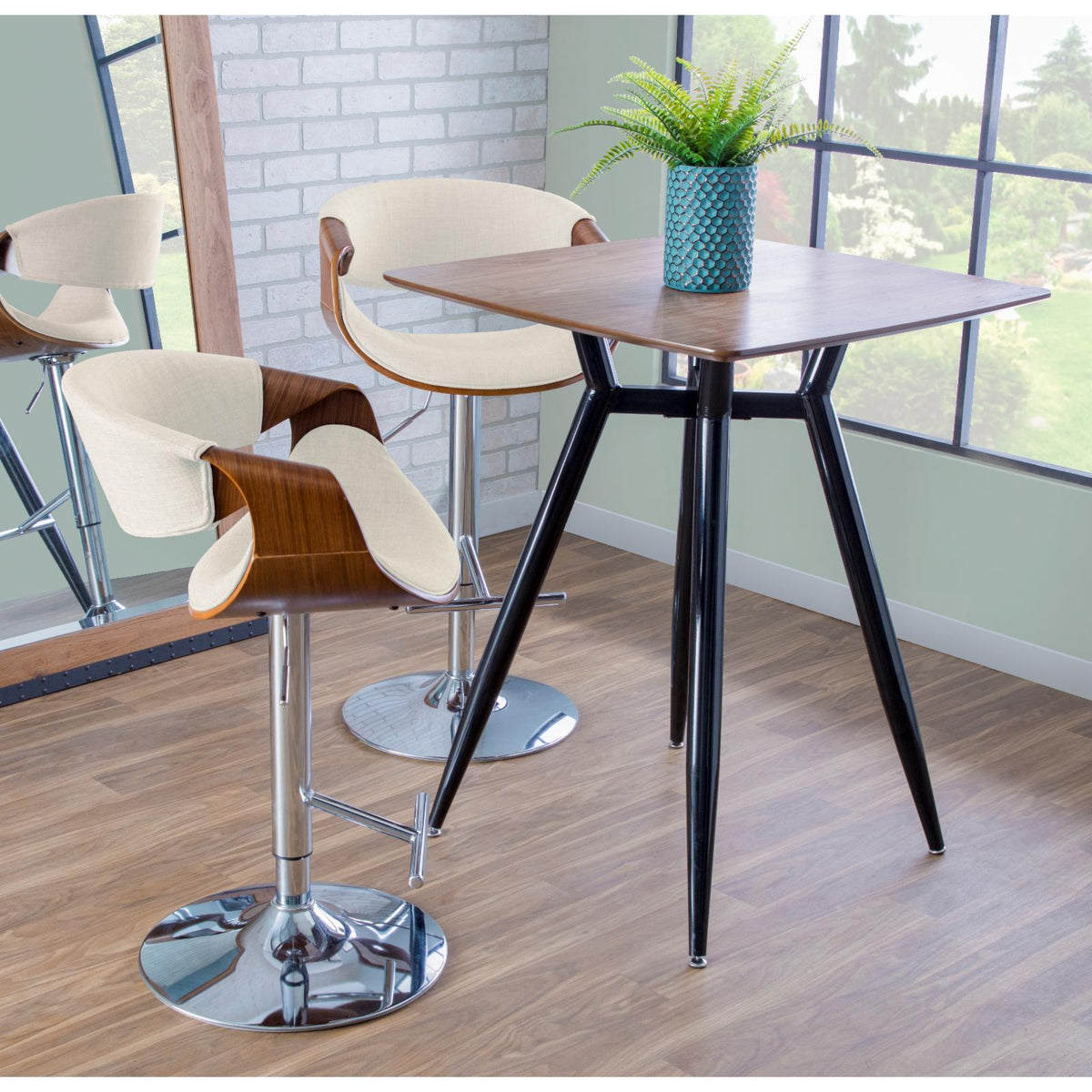 Adjustable Swivel Barstool Set Of 2 Y5324