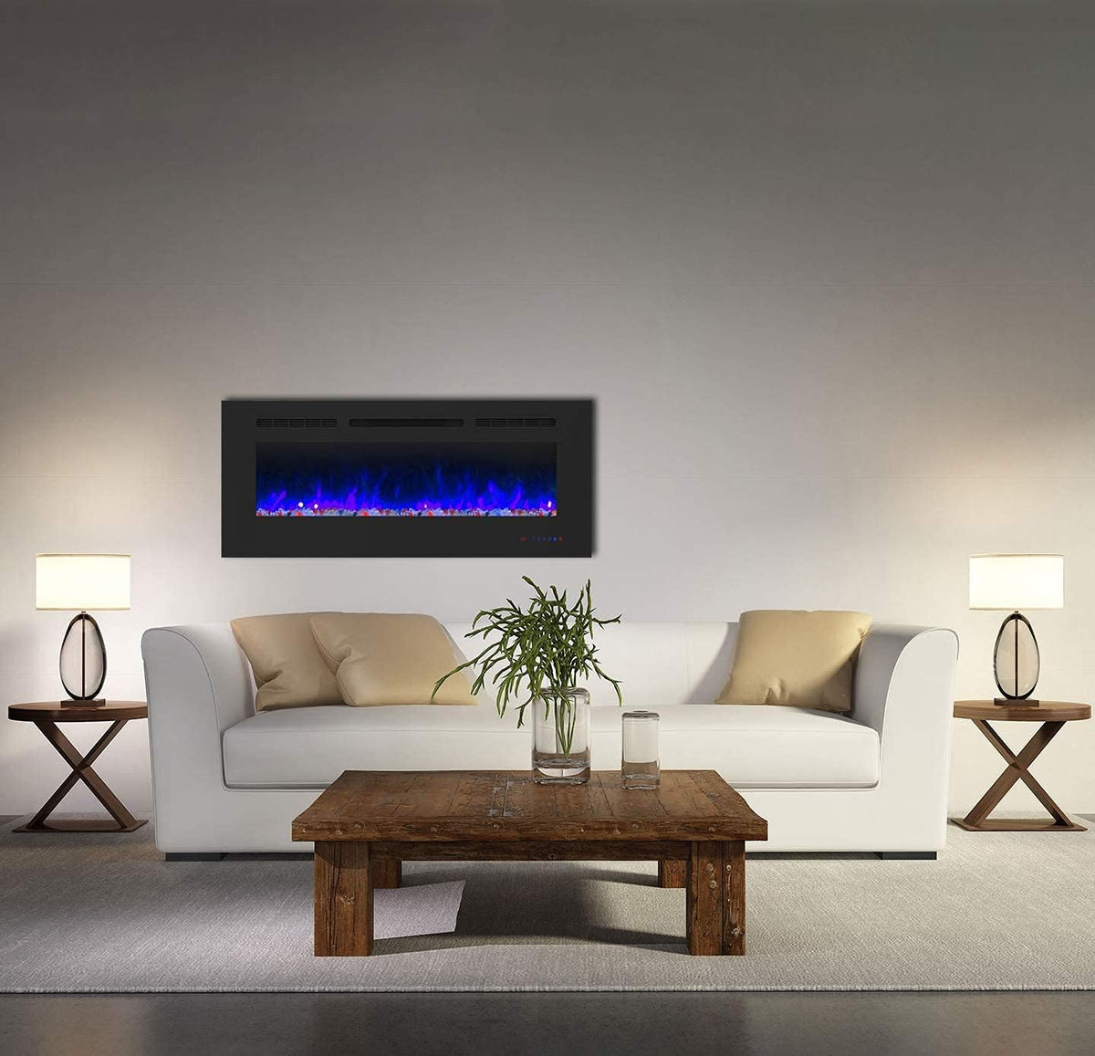 Recessed and Wall Mounted Electric Fireplace Insert with Remote K998252